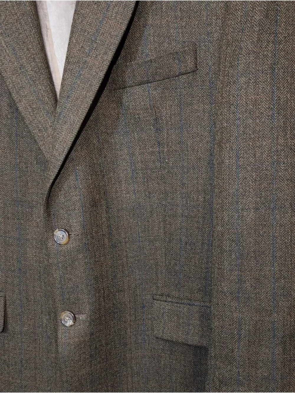 Chaps Ralph Lauren Brown Plaid Lambswool Sport Coat Blazer Mens Size 44R Canada